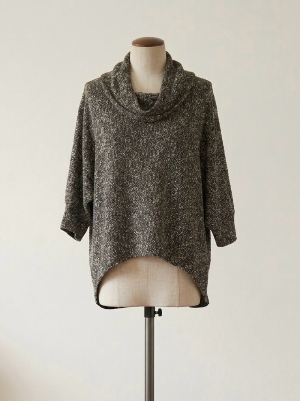 S-Twelve Charcoal Marled Cowl Neck Sweater